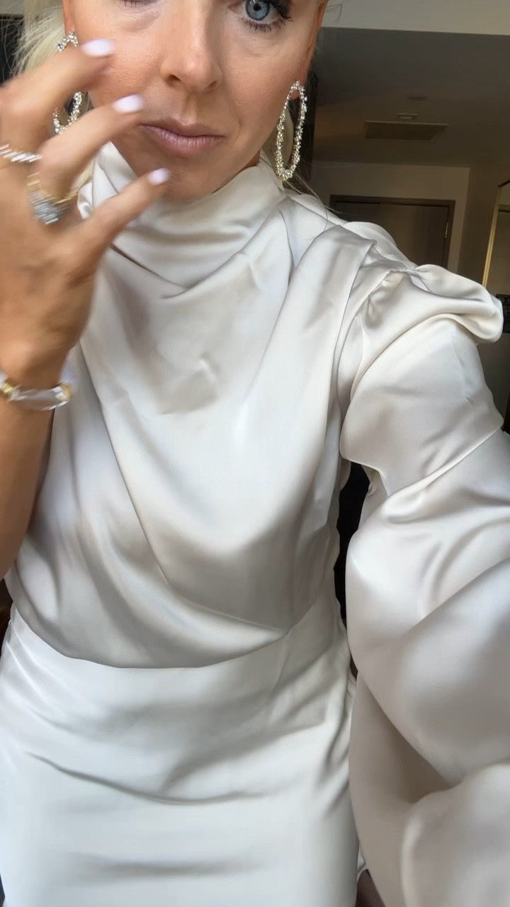 Outfit for LTKCON night 2! This white dress is perfect for a bridal shower, rehearsal dinner dress, anything bridal related! I’m wearing a size medium. The shoes are TTS ALSO! 

#LTKStyleTip #LTKCon #LTKWedding