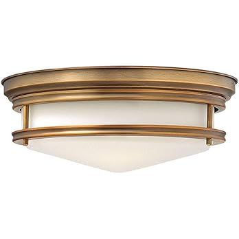 Hinkley 3301BR Transitional Three Light Flush Mount from Hadley collection in Bronze/Darkfinish, | Amazon (US)