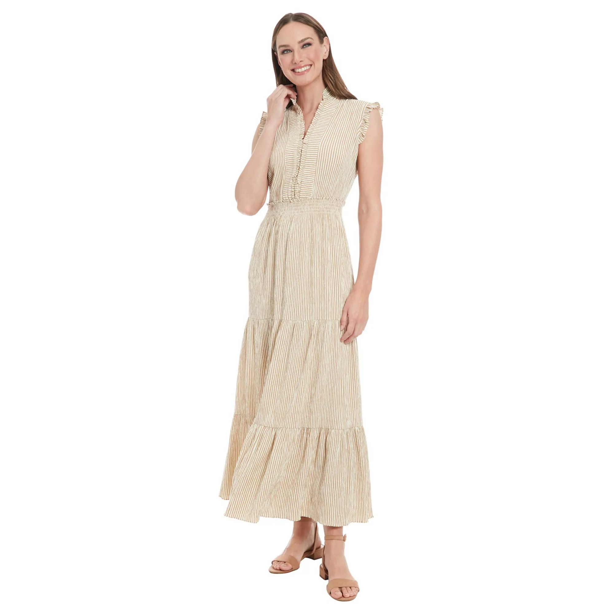 Women's London Times Smocked Waist Tiered Maxi Dress | Kohl's