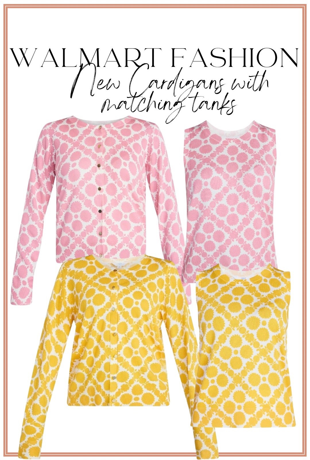 New Walmart Cardigans + Matching Knit Tanks 🌼✨

These new Walmart cardigans with matching knit tanks are such a good find. The coordinated set makes getting dressed so easy, and the playful pattern adds the perfect pop while still feeling wearable for everyday. Wear the cardigan buttoned up, layered over the matching tank, or style each piece separately with jeans, skirts, or tailored pants for endless outfit options.

This is one of those affordable Walmart fashion sets that looks boutique-inspired but comes at a budget-friendly price. Perfect for spring outfits, transitional layering, work-to-weekend looks, brunch, or casual everyday style.

✨ Matching cardigan + tank set
✨ Lightweight knit for layering
✨ Easy mix-and-match pieces

#WalmartFashion #WalmartFinds #WalmartStyle #MatchingSet #KnitCardigan #SpringStyle #AffordableFashion #EverydayOutfits #LayeringPieces #LTKFinds #BoutiqueStyle