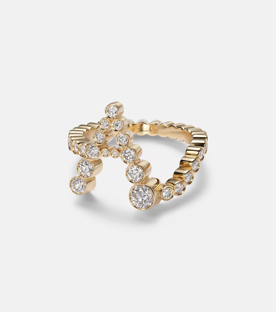 Initial Ensemble 18kt gold ring with diamonds | Mytheresa (US/CA)