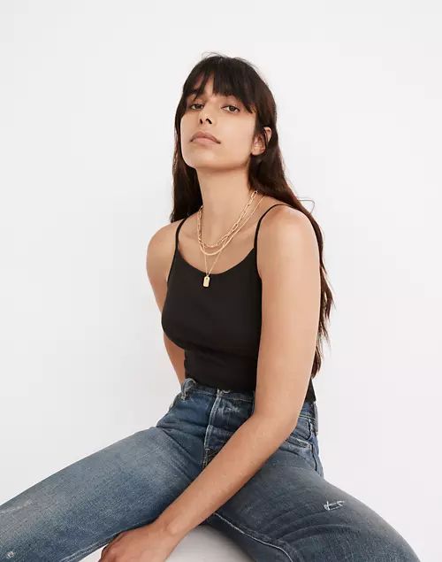 Ribbed Spaghetti-Strap Thong Bodysuit | Madewell