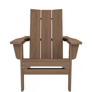 JEAREY Brown Classic Folding HDPE Plastic Adirondack Chair HQZDY-BR - The Home Depot | The Home Depot