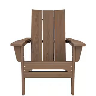 JEAREY Brown Classic Folding HDPE Plastic Adirondack Chair HQZDY-BR - The Home Depot | The Home Depot