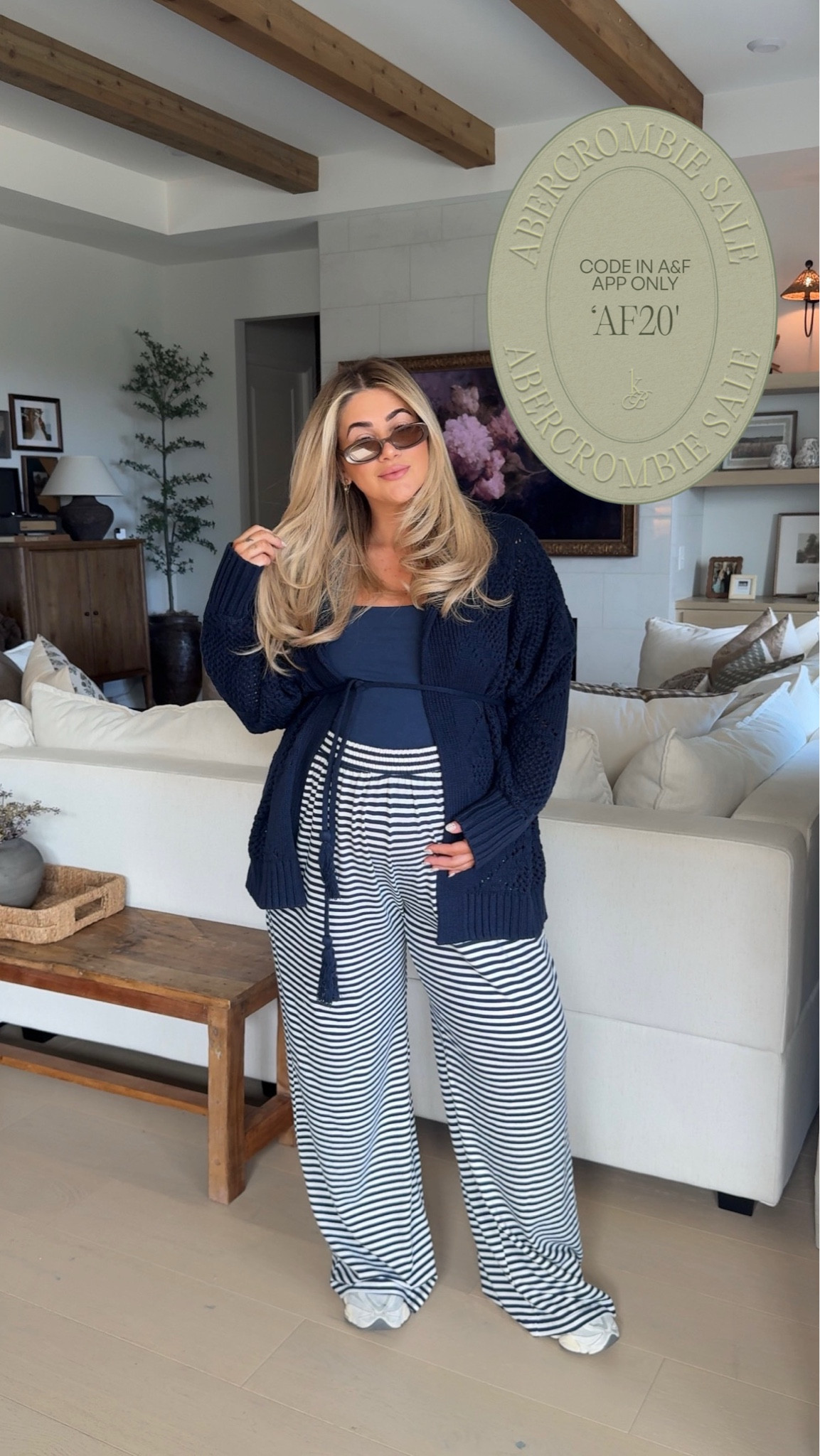 Abercrombie sale💙 use code AF20 in the app! 

Tank- large
Pants- XL long 
Cardigan- XL

#LTKootd #LTKSaleAlert