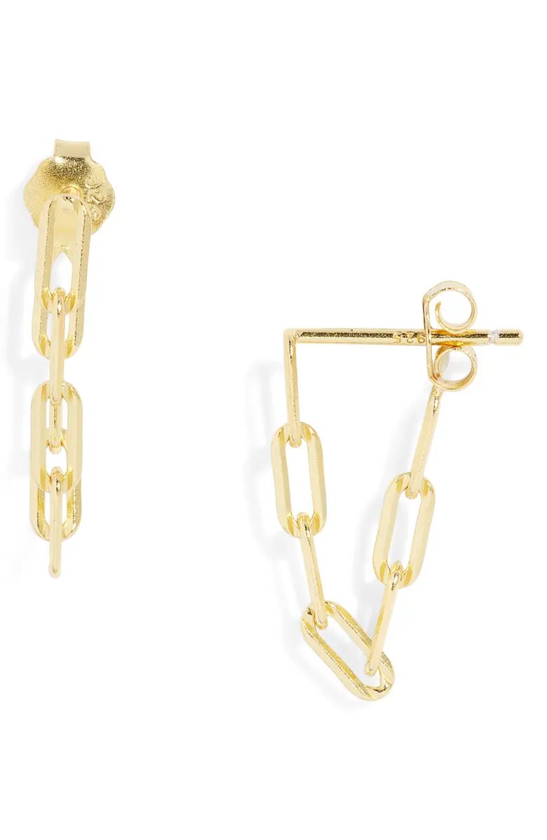 Argento Vivo Sterling Silver Paper Clip Chain Hoop Earrings | Nordstrom | Nordstrom