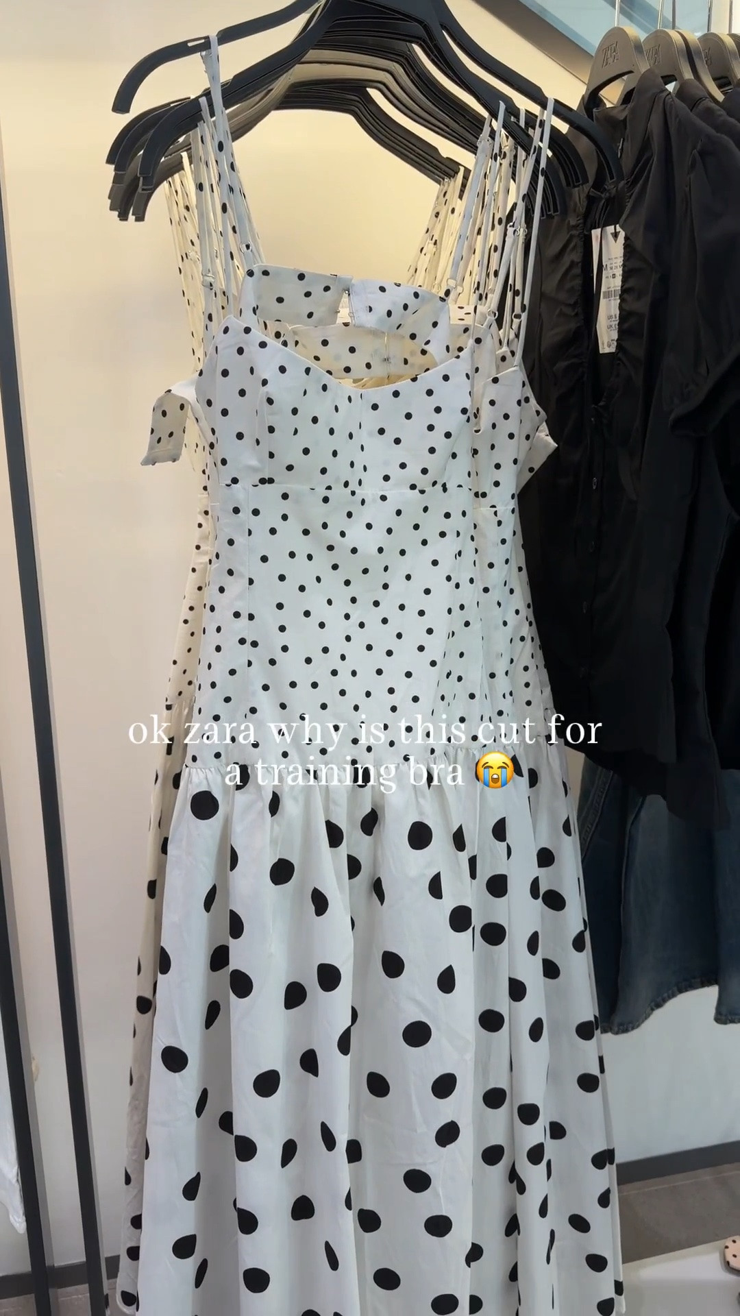 the polka dot dress of my DREAMS and zara cut it for the itty bitty committee 😭 needed full backup to even zip it. midsize verdict: a no but make it dramatic 🤍

#LTKootd #LTKvlog #LTKMidsize