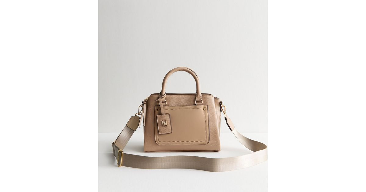 Camel Triple Compartment Multi-Strap Faux Leather Tote Bag  | New Look | New Look (UK)