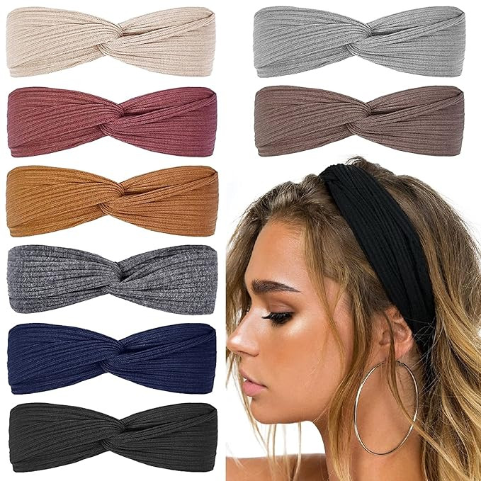 Huachi Headbands for Women Girls Top Knot Stretchy Headband Boho Twist Hair Bands Cute Fashion Ac... | Amazon (US)