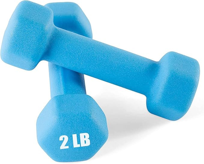 Portzon Set of 2 Neoprene Dumbbell Hand Weights, Anti-Slip, Anti-roll, Hex Shape Colorful | Amazon (US)