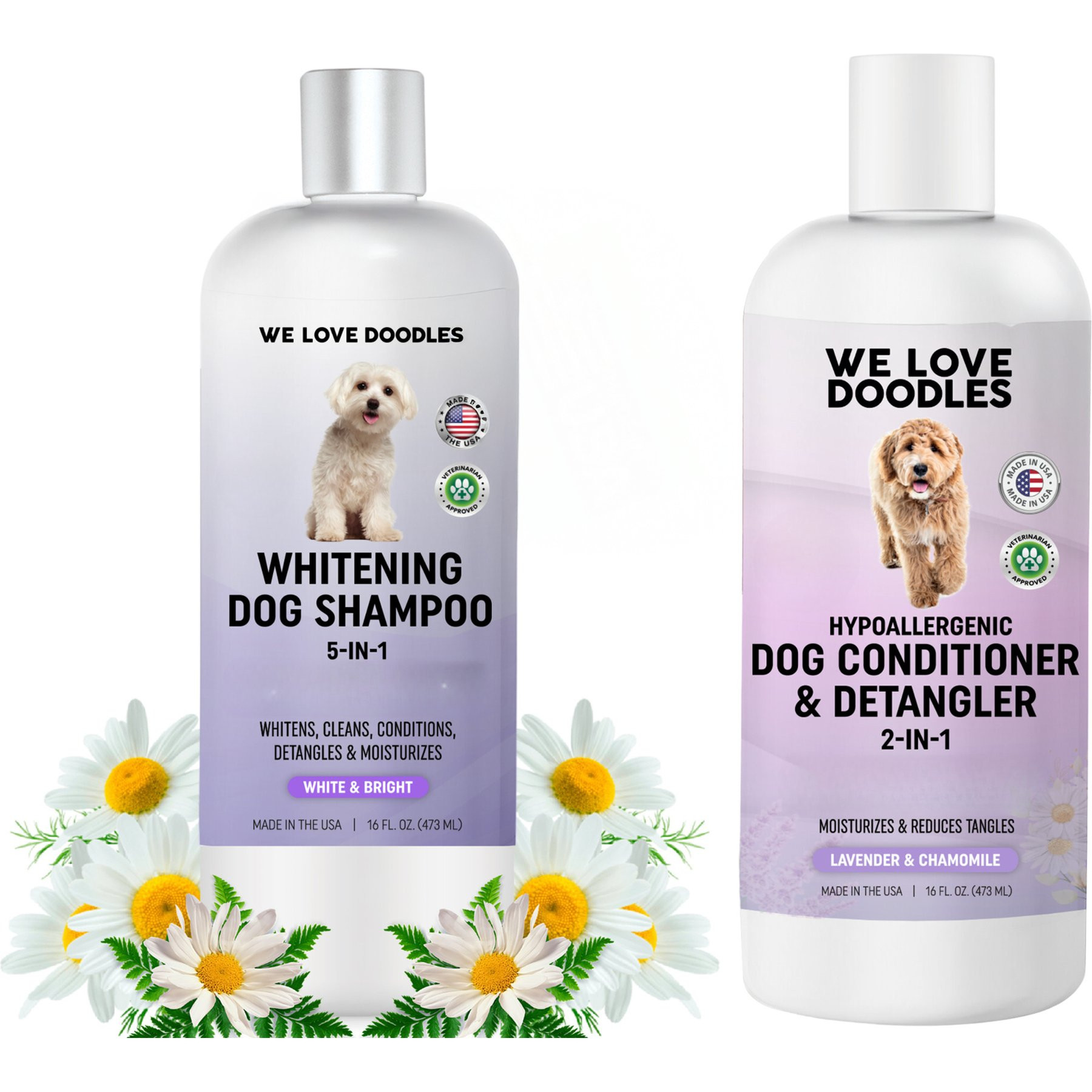 We Love Doodles Dog Grooming Bundle: Whitening Shampoo, 16-fl oz bottle + 4-in-1 Conditioner & Detangler, 16-fl oz bottle | Chewy
