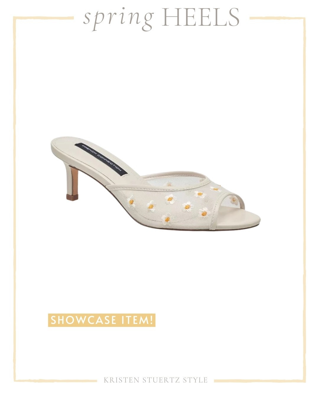 A sweet pair of kitten heel mules for spring! These pretty mules have a dainty daisy print that is light and airy for bright spring days.

@ltk 

#ltkshoecrush

#LTKOver40 #LTKSeasonal #LTKTall