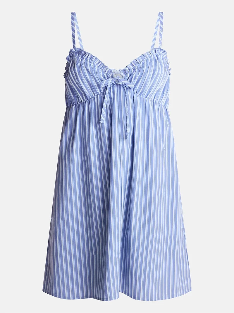 No Boundaries Poplin Mini Sundress, Women's XXS - XXL | Walmart (US)