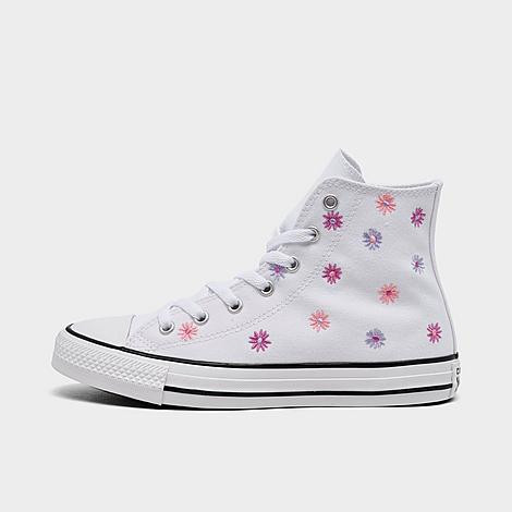 Converse Girls' Big Kids' Chuck Taylor All Star Florals High Top Casual Shoes in White/White Size 6 Canvas | Finish Line (US)