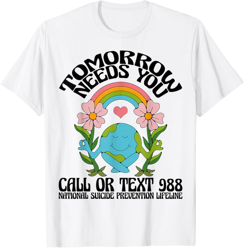 Retro Tomorrow Needs You 988 Suicide Prevention Awareness T-Shirt | Amazon (US)