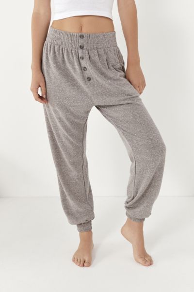 Out From Under Button-Front Jogger Pant - Grey XS at Urban Outfitters | Urban Outfitters (US and RoW)