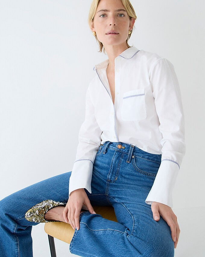 Classic-fit tipped Thomas Mason® shirt | J. Crew US