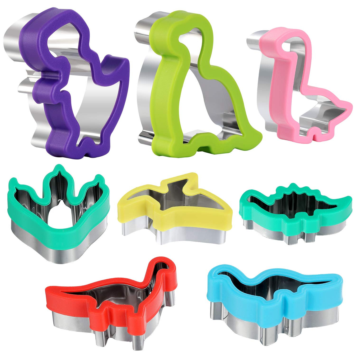 Dinosaur Cookie Cutters Set - Stainless Steel Shaped Cookie Candy Food Cutters Molds for DIY, Kit... | Amazon (US)