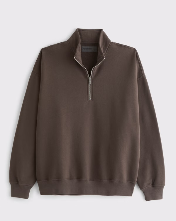 Men's Essential Half-Zip Sweatshirt | Men's New Arrivals | Abercrombie.com | Abercrombie & Fitch (UK)