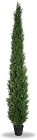 8 Feet Pre-Potted Evergreen Outdoor Artificial Cedar Tree for Front Porch Decor, Outdoor Entryway... | Amazon (US)