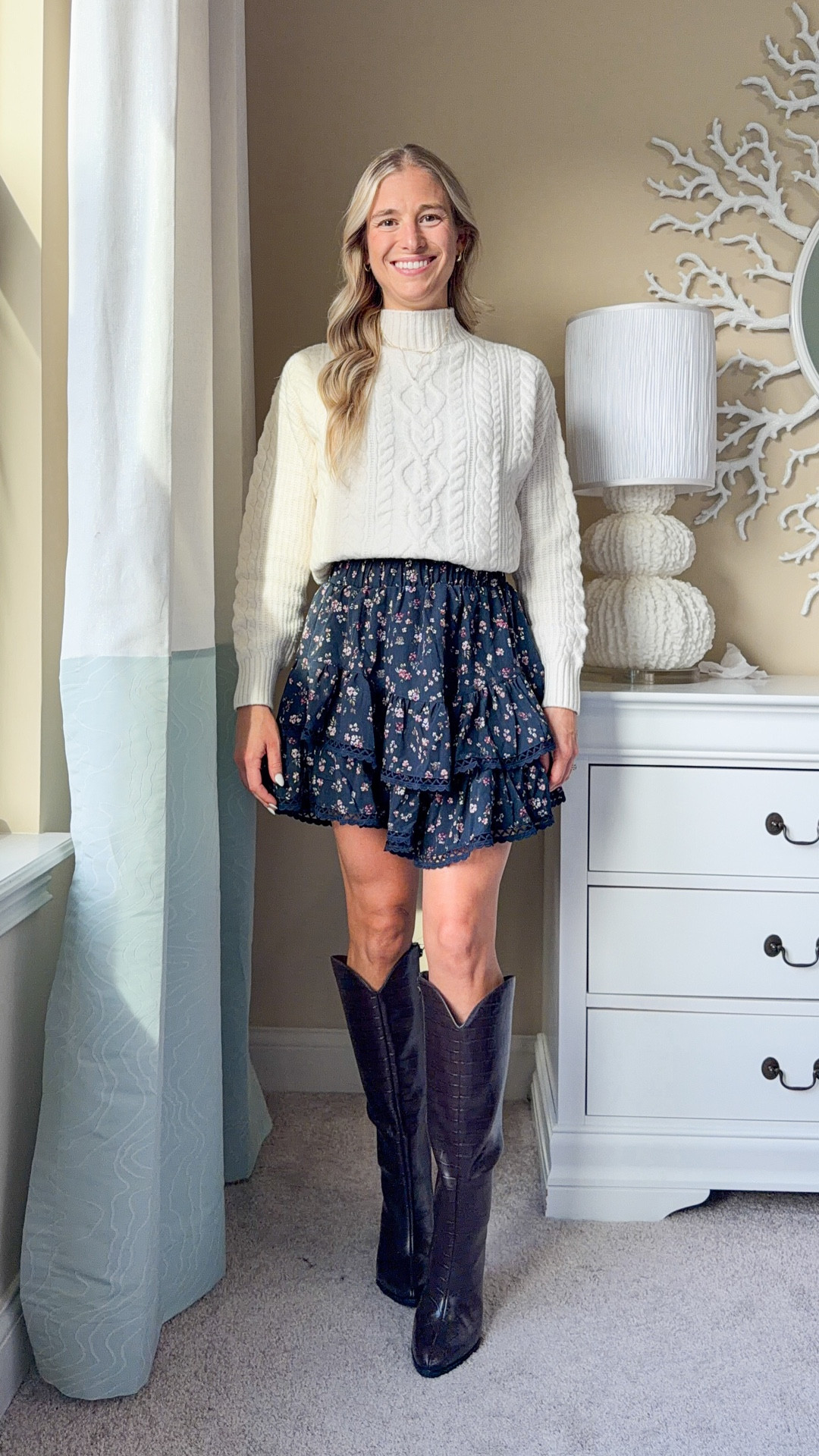 🚨 SALE ALERT! My favorite boots right now are 30% off from Target! But don’t wait! The deal ends Saturday! Size up 1/2! These are a perfect pairing for a skirt and sweater for an easy Thanksgiving or fall outfit!! Skort and sweater xs TTS  

thanksgiving outfit ideas, fall outfit inspo, cozy fall outfit, skort outfit ideas, sweater outfit ideas, fall date night outfit, pumpkin patch outfit, fall boots outfit, affordable fall fashion, fall family photo outfit, neutral fall outfit, LTK fall finds. Chocolate brown. Espresso brown. Knee high boots. Cozy sweater outfit. 

#LTKSaleAlert #LTKFindsUnder50 #LTKShoeCrush