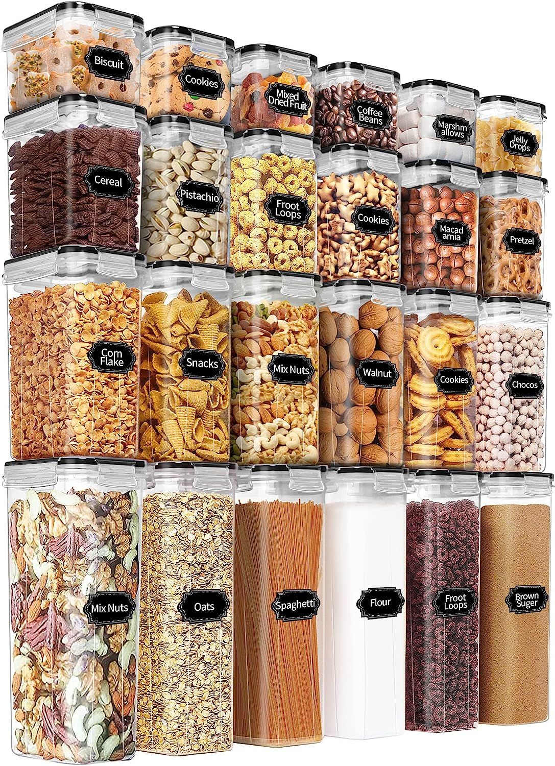 PRAKI Airtight Food Storage Containers Set with Lids - 24 PCS, BPA Free Kitchen and Pantry Organi... | Amazon (US)