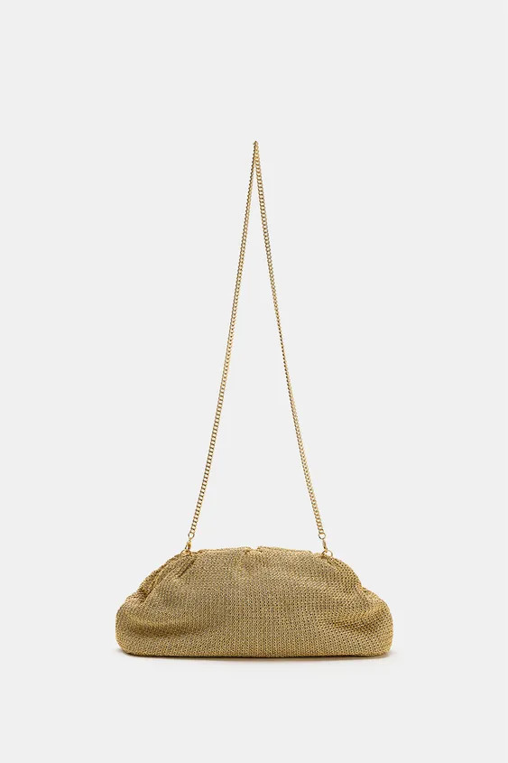 METALLIC BRAIDED CLUTCH | Zara UK