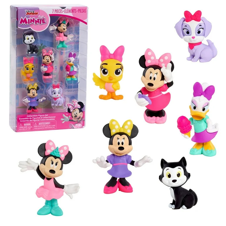 Disney Junior Minnie Mouse 7-Piece Collectible Figure Set, Kids Toys for Ages 3 up - Walmart.com | Walmart (US)