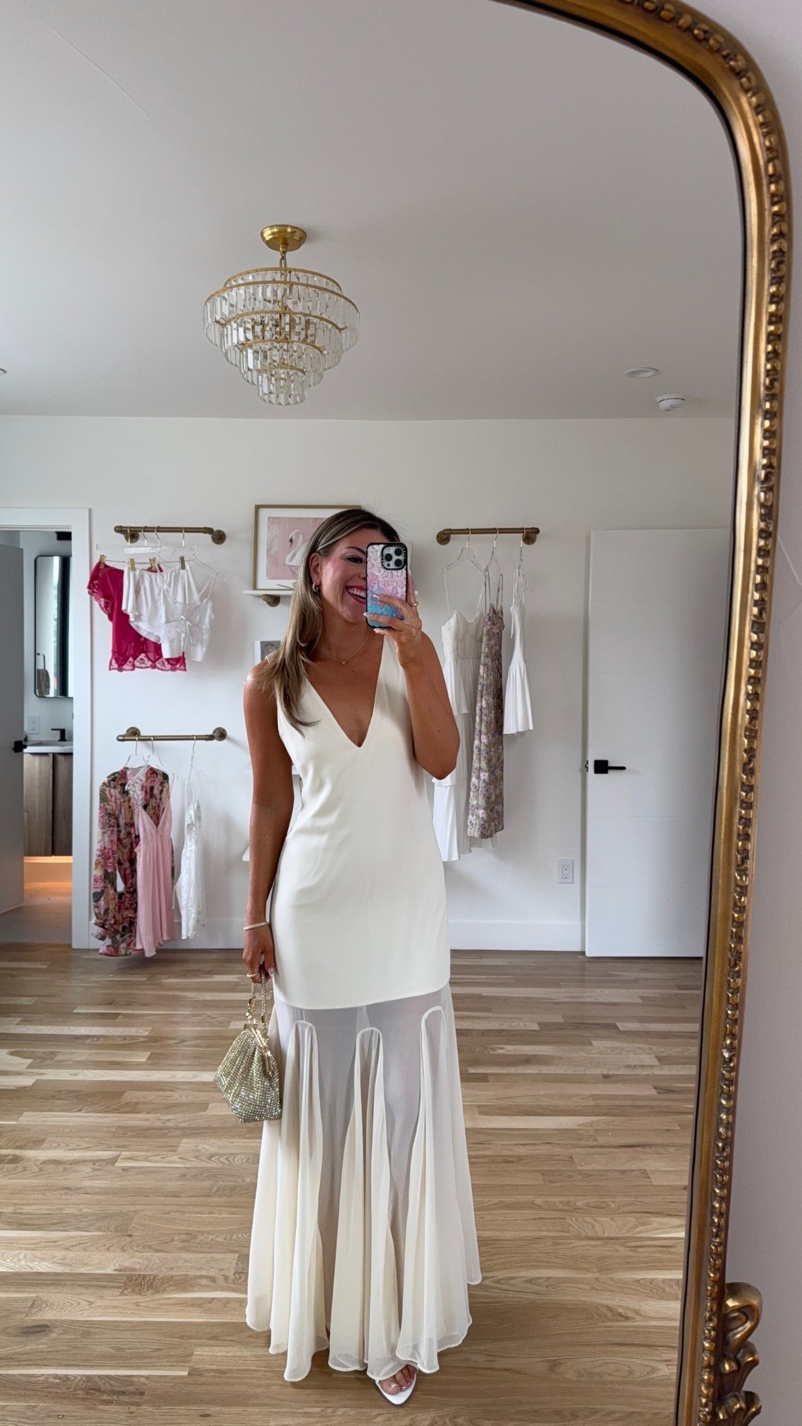 Cream plunge neckline bridal engagement event dress with sheer skirt special event dress

Wearing my usual small

Electric picks code: emerson20
Lulus code: emerson20

#LTKParties #LTKSeasonal #LTKWedding