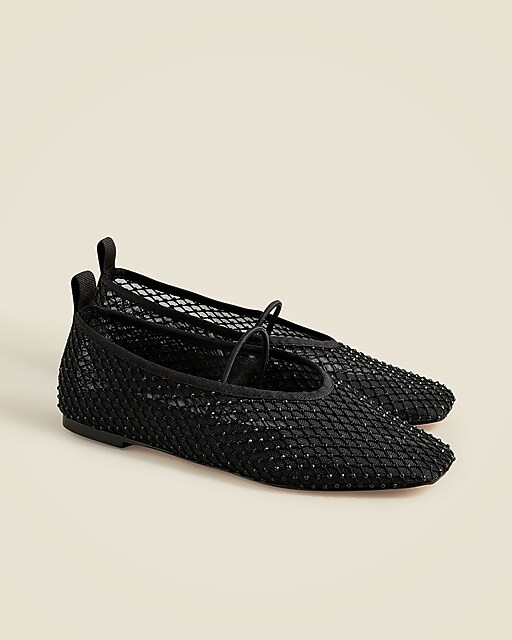 Quinn Mary Jane ballet flats in crystal mesh | J. Crew US