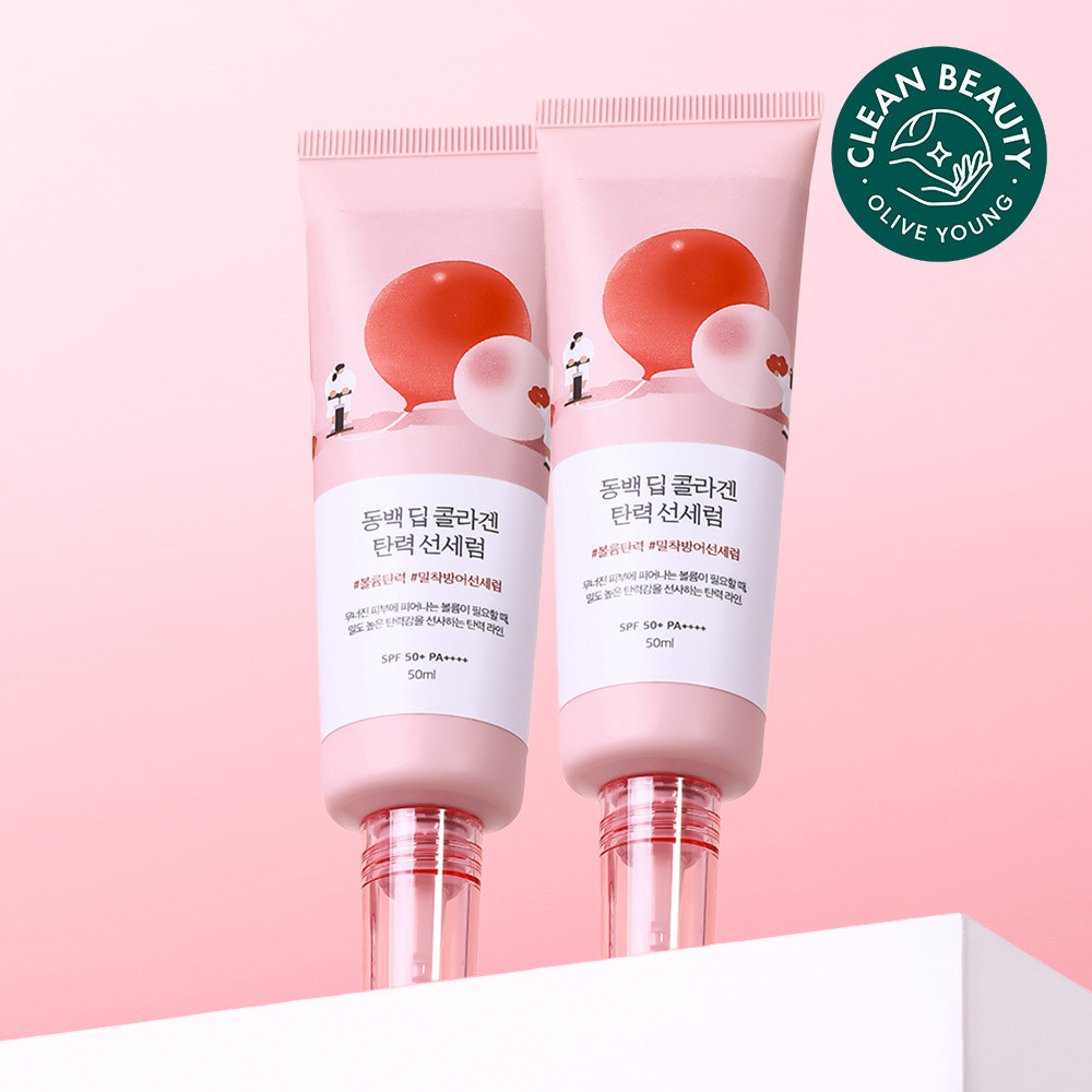 ROUND LAB Camellia Deep Collagen Firming Sun Serum 50ml+50ml Set | OLIVE YOUNG Global | Olive Young Global