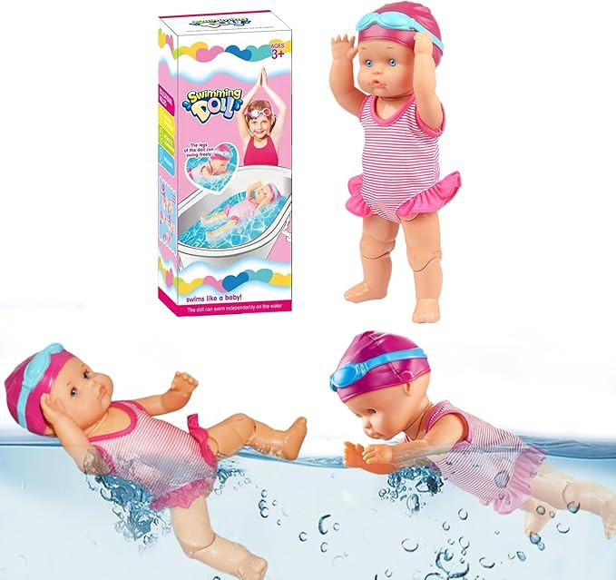 Waterproof Swimming Baby Doll, Swimming Dolls for Pool with Realistic Movementss, Poseable Limbs,... | Amazon (US)