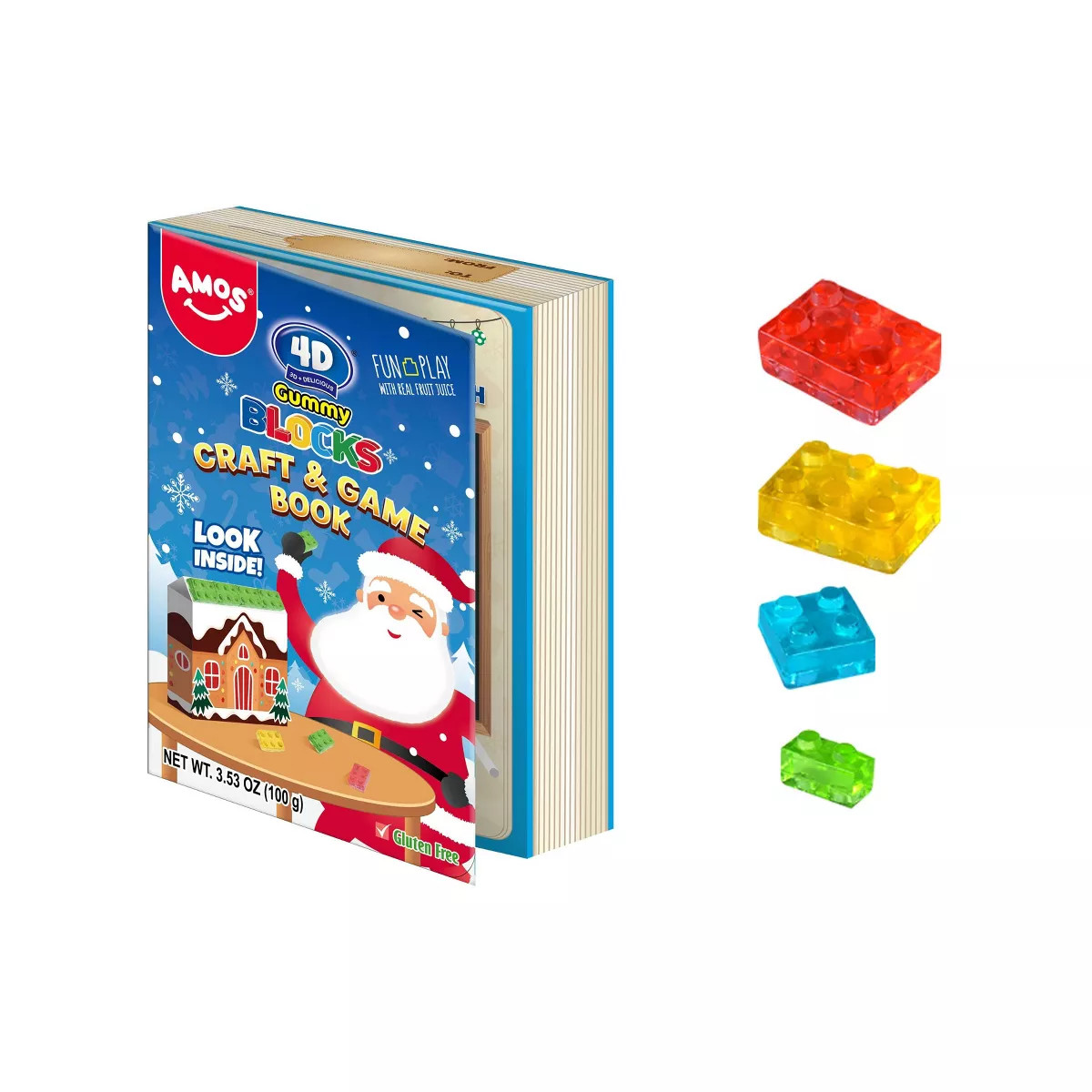AMOS 4D Gummy Blocks Christmas Book - 7.05oz | Target