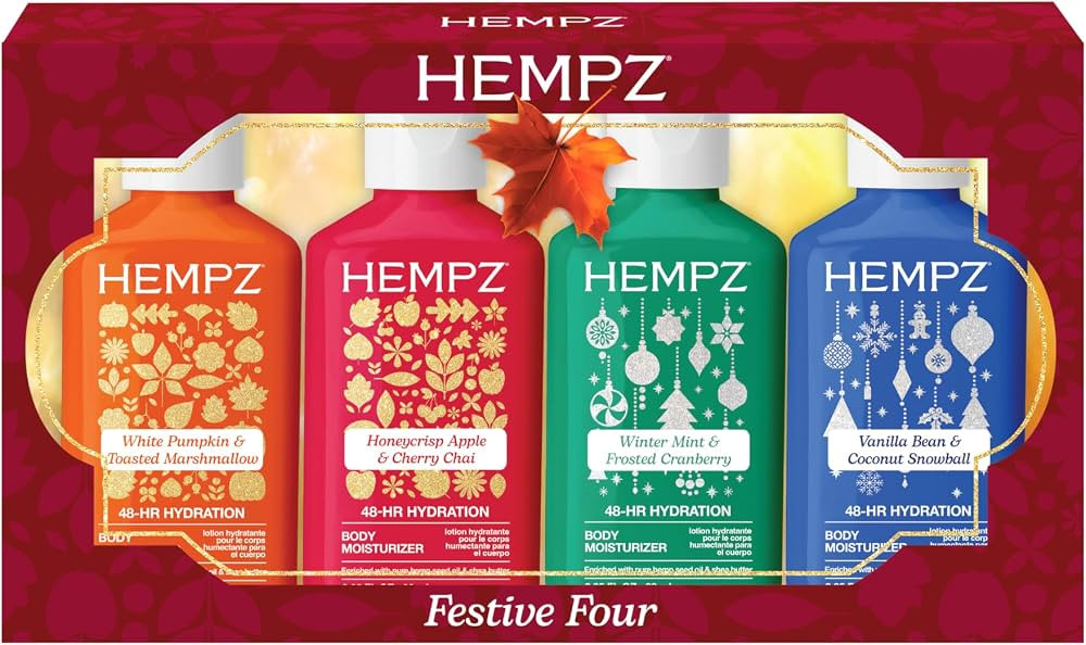 Hempz Festive Four Fall & Holiday Body Lotion Gift Set, 4 Pack, 2.25 fl oz | Amazon (US)