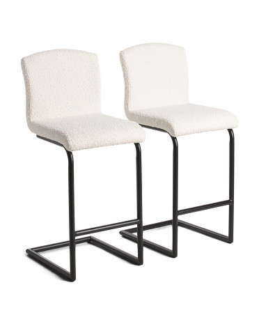 Set Of 2 Dax Boucle Center Stools | TJ Maxx