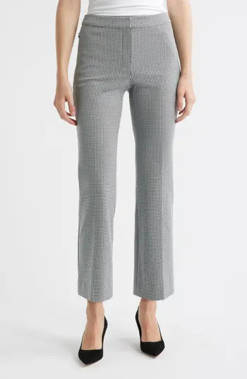 Theory Kick Flare Check Pants in Black/White at Nordstrom Rack, Size 6 | Nordstrom Rack