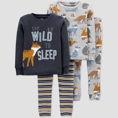 Toddler Boys' 4pc Fox Pajama Set - Just One You® made by carter's Blue | Target