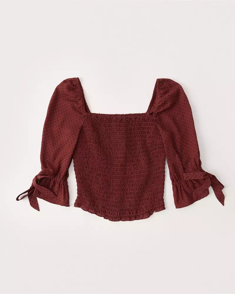 Smocked Puff Sleeve Top | Abercrombie & Fitch (US)