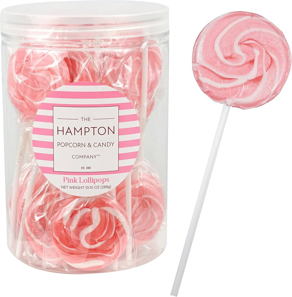 Amazon.com : Pink Lollipops, 24 Pack, Pink Swirl Lollipops Individually Wrapped, Pink Lollipop Su... | Amazon (US)