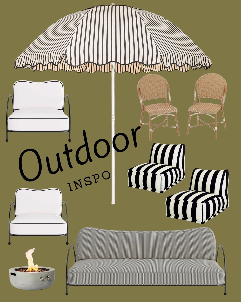 😎Outdoor Living Inspo - outdoor furniture - patio - patio umbrella - outdoor chairs - outdoor dining - outdoor fire 🔥 