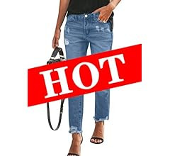 Sidefeel Women's Loose Boyfriend Jeans Stretchy Ripped Distressed Denim Pants S-2XL | Amazon (US)