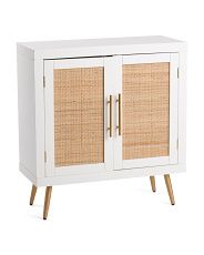 Wood Cabinet With Rattan Door And Metal Legs | TJ Maxx