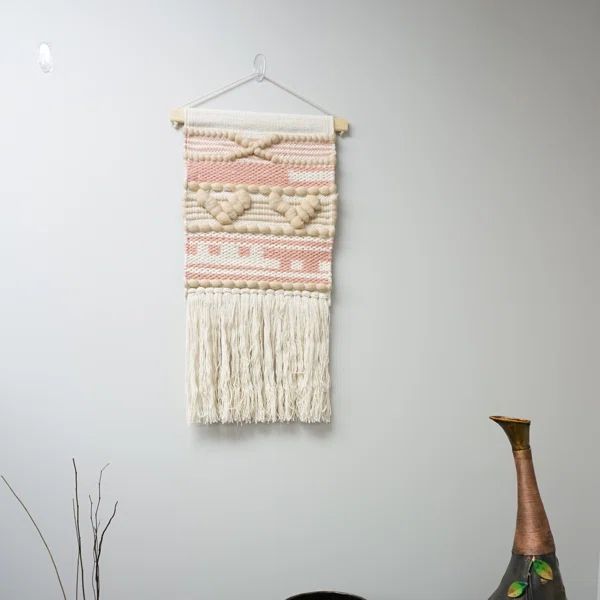 Wool and Cotton Macrame Wall Hanging with Rod Included | Wayfair North America