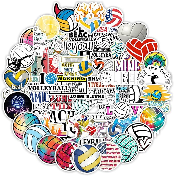 Volleyball Stickers, 100PCS Motivational Volleyball Water Bottle Stickers for Kids, Anywhere You ... | Amazon (US)