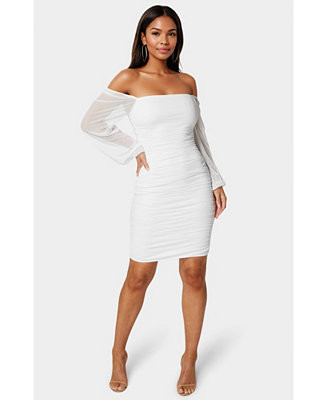 Women's Blouson Sleeve Ruched Dress | Macy's
