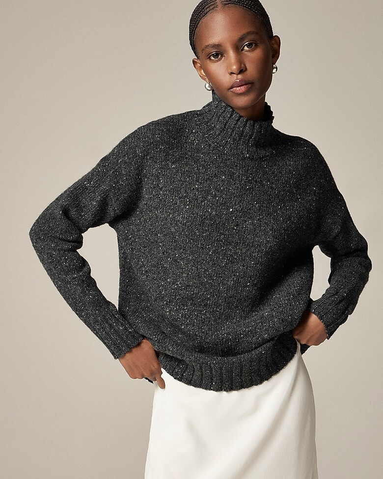 Relaxed turtleneck sweater in donegal wool blend | J. Crew US