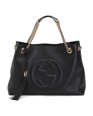 Made In Italy Leather Soho Gg Tote With Chain And Leather Handles | TJ Maxx