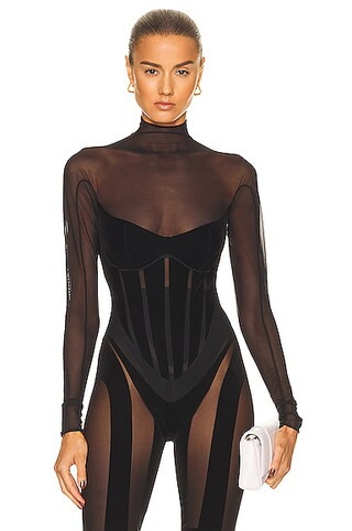 x Mugler Flock Shaping Bodysuit | FWRD 