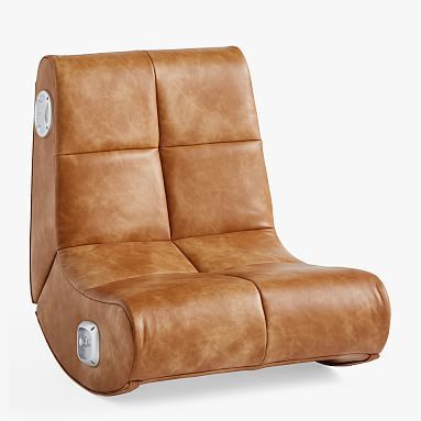 Vegan Leather Caramel Mini Rocker Speaker Chair | Pottery Barn Teen