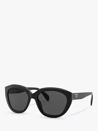Prada PR 16XS Women's Irregular Sunglasses, Black | John Lewis (UK)
